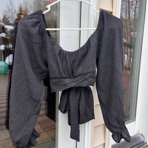 Tie-Around | Black Crop Top